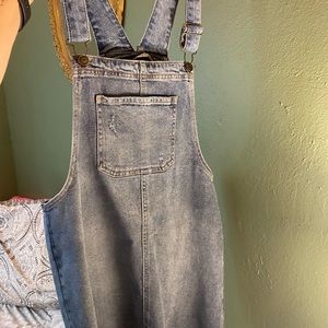 Denim overall dress